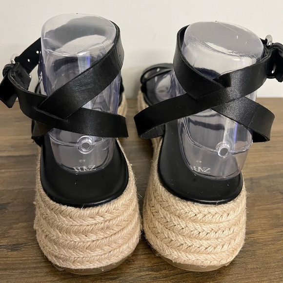 Zara Black Jute Espadrille Sandals, Women’s Size EU 40 - Picture 7 of 12